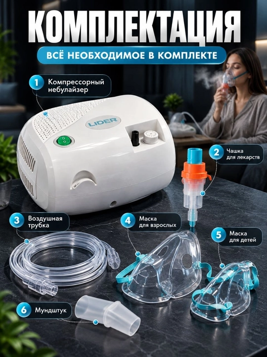 LIDER JK-20 kompressorli ingalyator (nebulayzer) bolalar va kattalar uchun