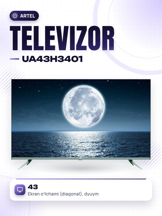 Televizor Smart Artel UA43H3401 43", po'lat - 