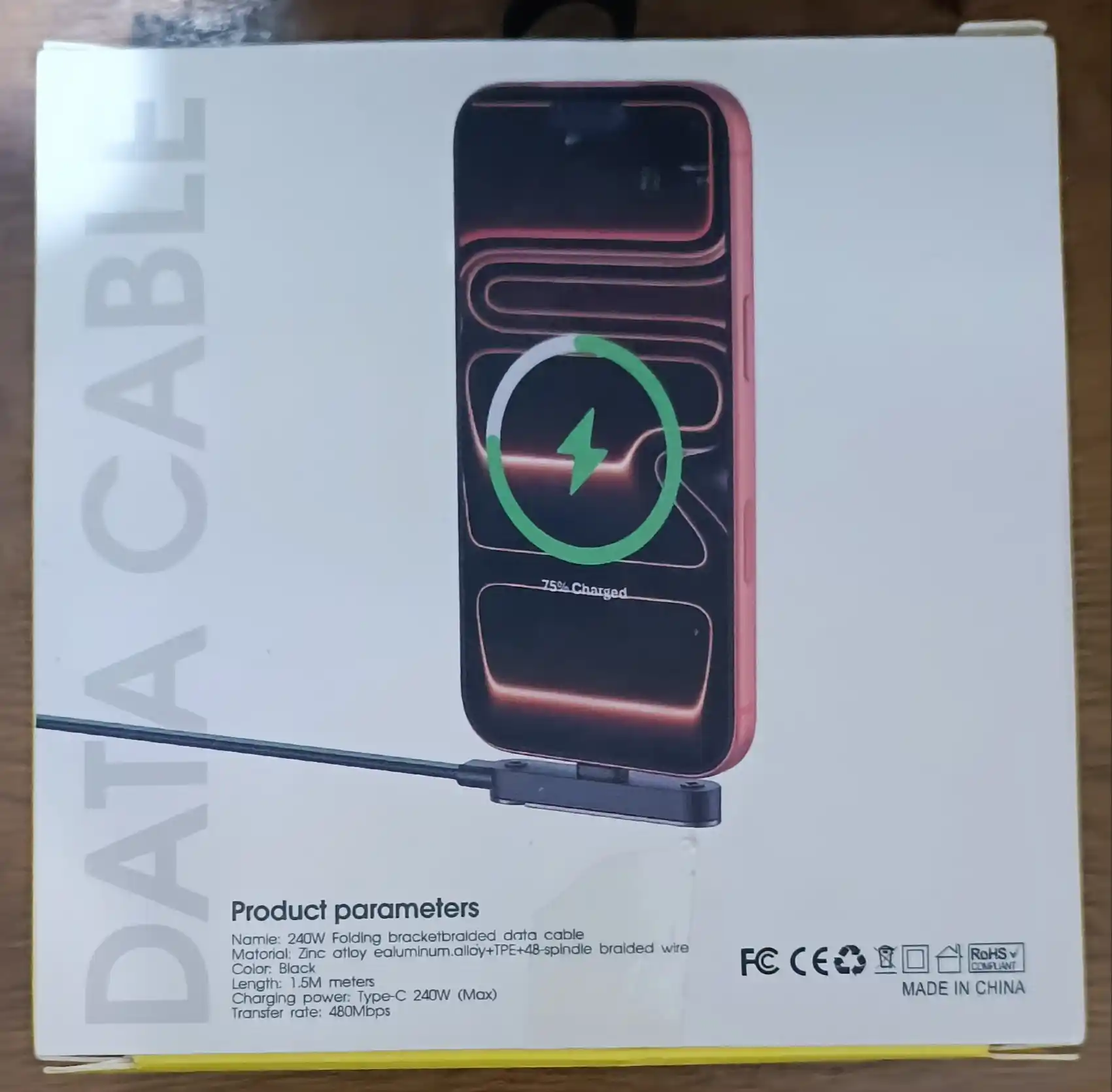 Кабель для быстрой зарядки, USB Type-C to Type-C Cable, Lightning, 240W, 65W, 30W, 1.5 m