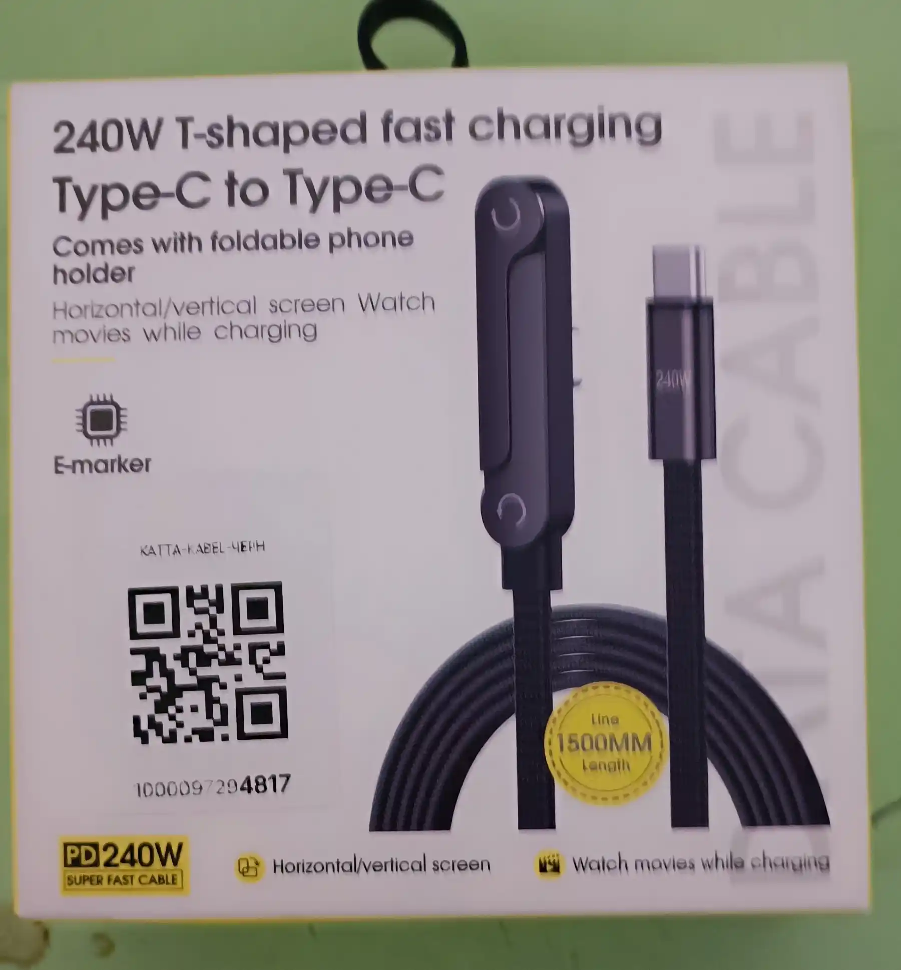 Кабель для быстрой зарядки, USB Type-C to Type-C Cable, Lightning, 240W, 65W, 30W, 1.5 m