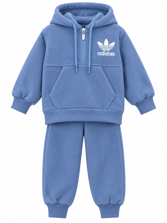 Bolalar sport kostyumi, issiq flis ikkilik, kapyushonli kofta va shim, 3–6 yosh - 
