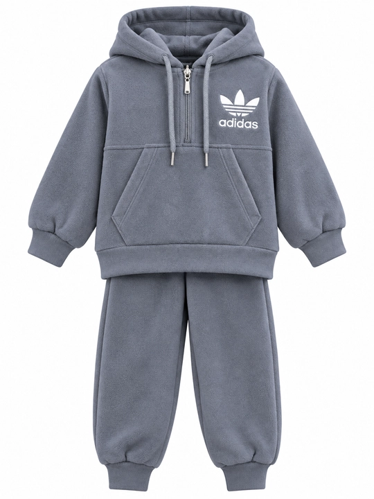 Bolalar sport kostyumi, issiq flis ikkilik, kapyushonli kofta va shim, 3–6 yosh - 