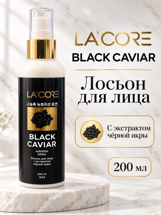 LA'CORE Black Caviar Nutrition Lotion yuz uchun oziqlantiruvchi loson