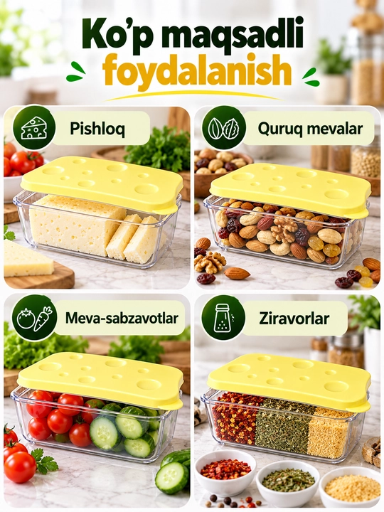 Контейнер для хранения сыра и продуктов, пищевой контейнер для холодильника