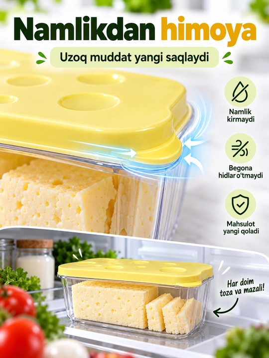 Контейнер для хранения сыра и продуктов, пищевой контейнер для холодильника