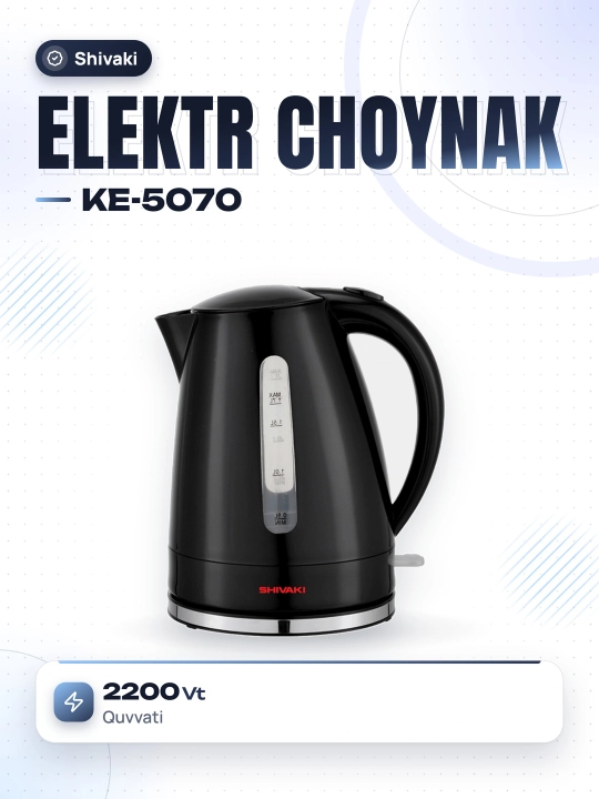 SHIVAKI KE-5070 elektr choynagi, 2200 Vt quvvatga ega, 1,7 l - 