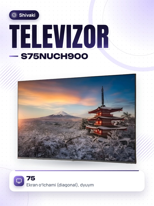 Shivaki S75NUCH900 75 dyuymli 4K Ultra Smart TV - 