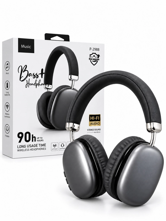 P-2988 simsiz naushnik, Hi-Fi stereo, yig‘iladigan, 90 soatgacha ishlash