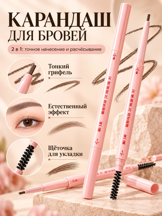 4-конечный маркер для бровей — естественные и аккуратные брови