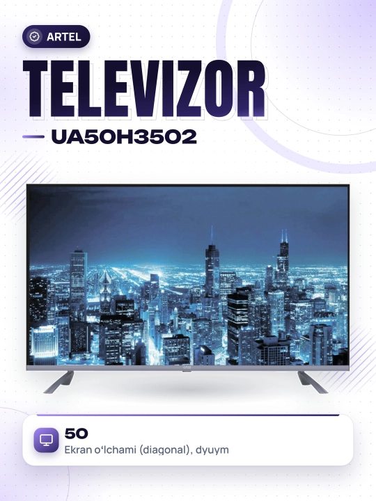 TV Artel UA50H3502 50", 4K, kulrang - 