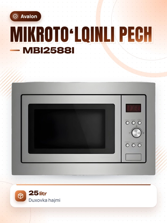 Встраиваемая микроволновая печь AVL-MBI 2588 I - (25 литр) - 