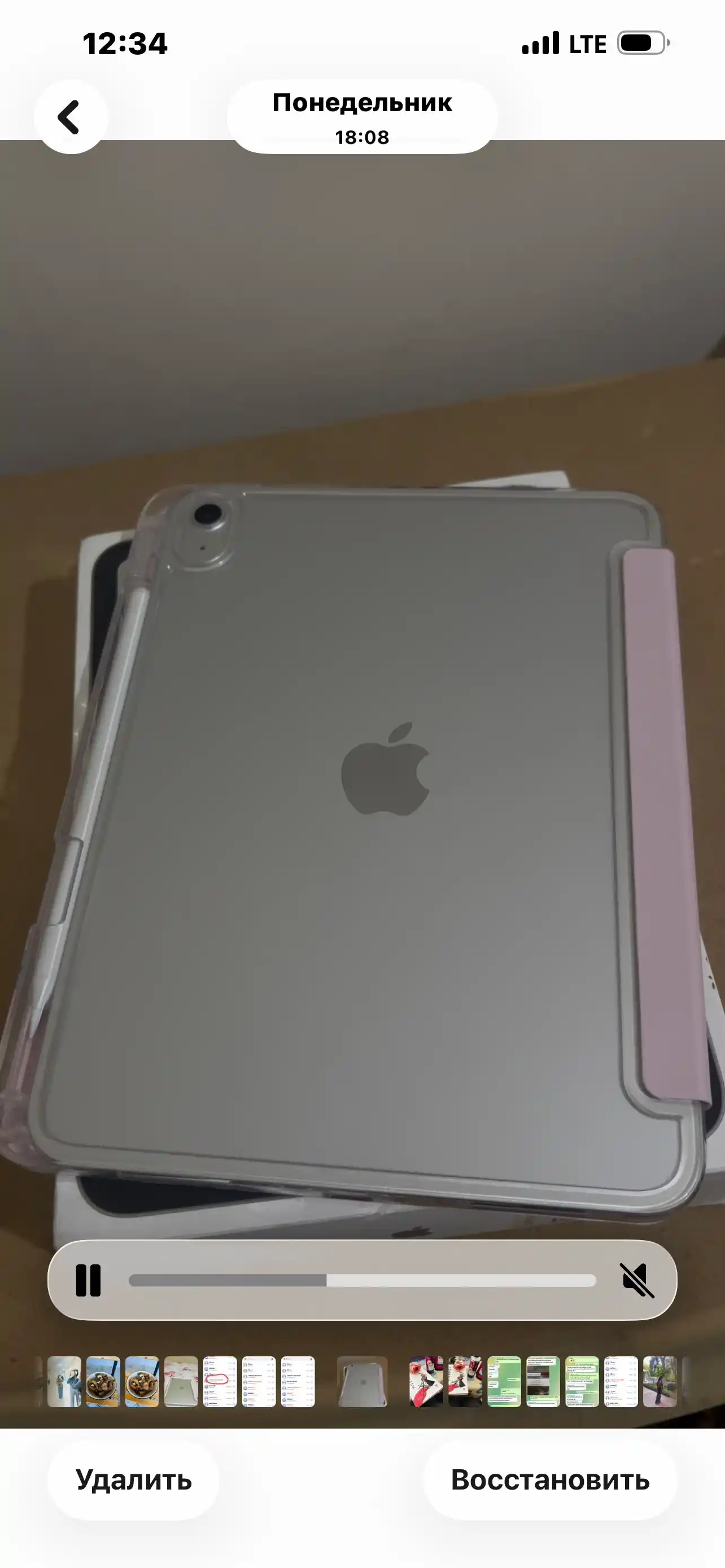 IPad A16 uchun chexol Smart Case tagligi bilan shaffof himoya g‘ilofi