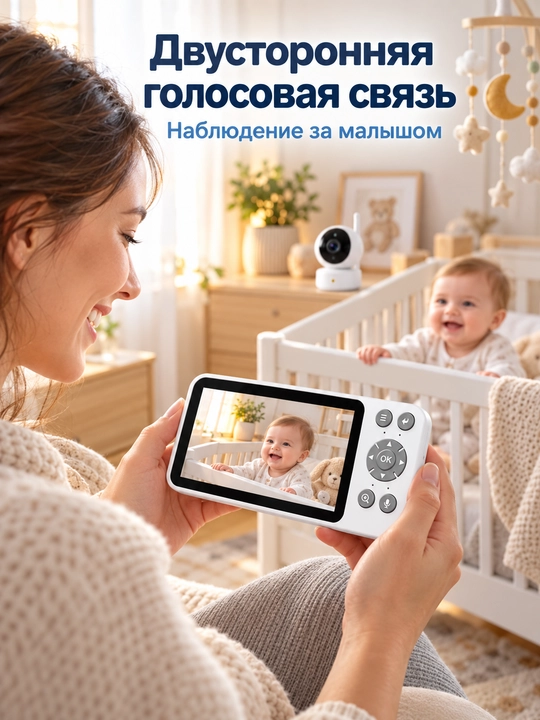 Видеоняня Yesido KM28, экран 5″, Wi-Fi, камера 1080P