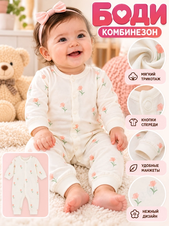 Боди для новорожденных девочек, детский бодик, слип, комбинезон для малышей