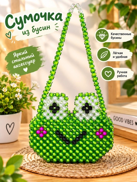 Qurbaqa munchoqli sumka - 