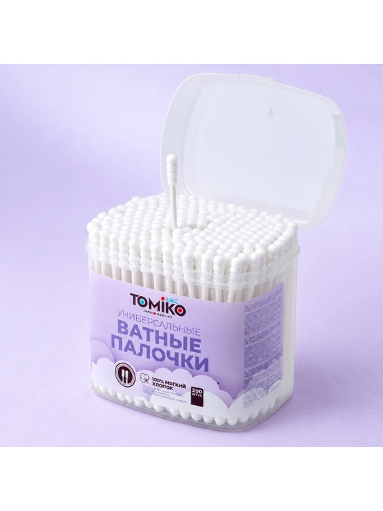 Tomiko universal paxtali tayoqchalar, 200 dona