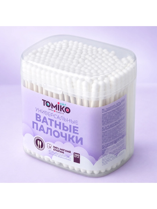 Tomiko universal paxtali tayoqchalar, 200 dona