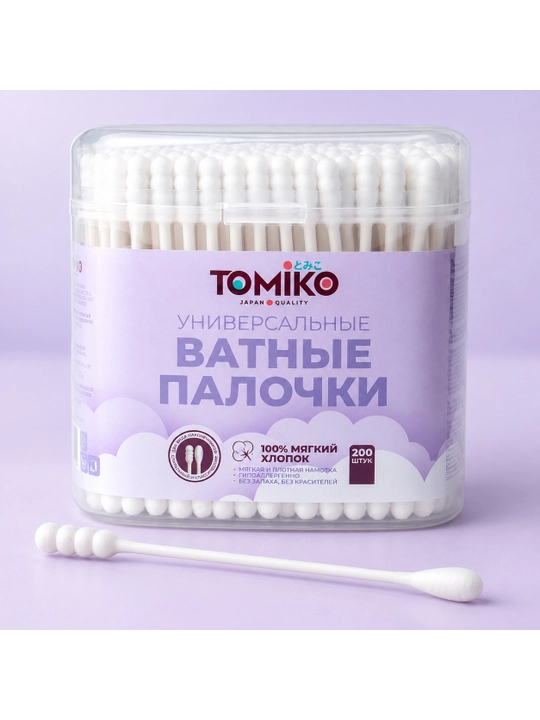 Tomiko universal paxtali tayoqchalar, 200 dona - 