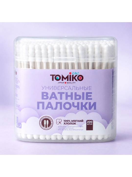Tomiko universal paxtali tayoqchalar, 200 dona