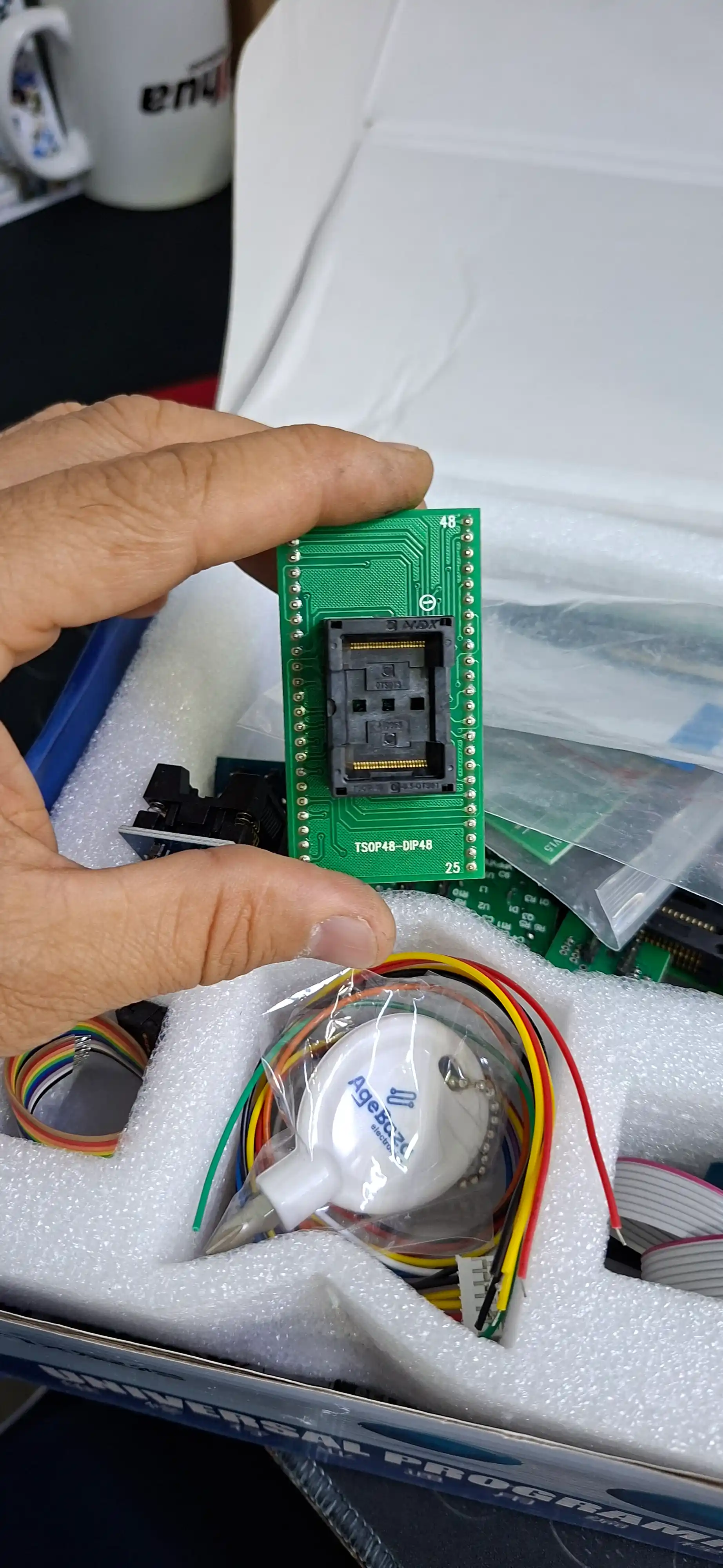 RT809H Flash dasturlovchi EMMC NAND + 21 adapter, kabel bilan to‘plam