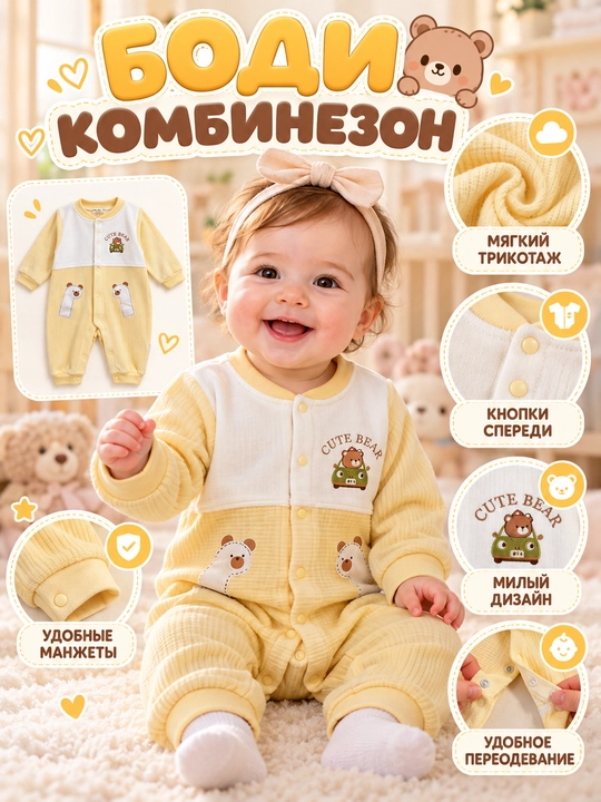 Боди для новорожденных , детский боди, слип, комбинезон для малышей