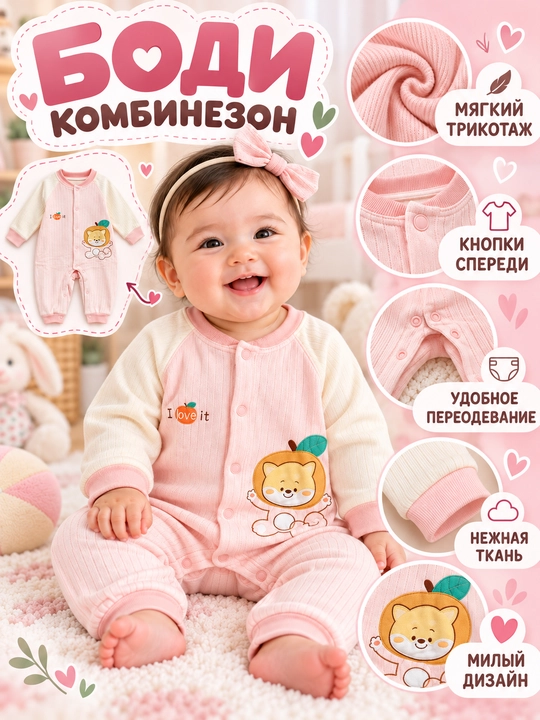Боди для новорожденных , детский боди, слип, комбинезон для малышей