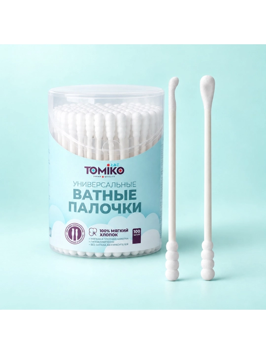 Tomiko kurakcha-spiral shaklidagi paxtali tayoqchalar, 100 dona - 