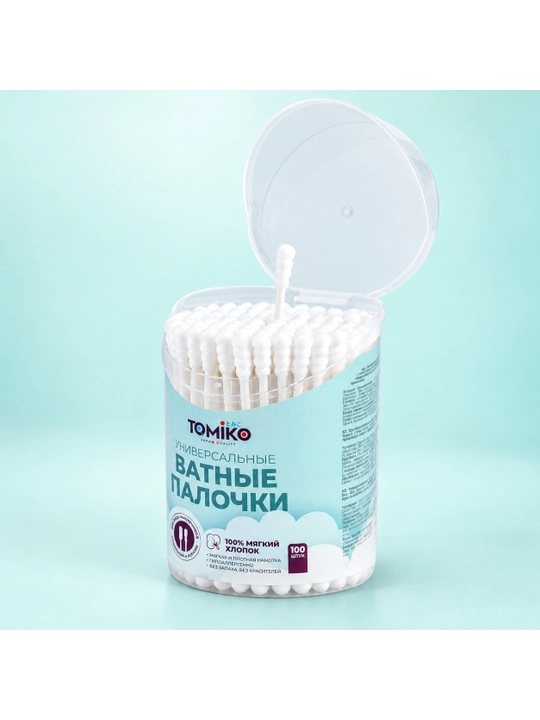 Tomiko kurakcha-spiral shaklidagi paxtali tayoqchalar, 100 dona