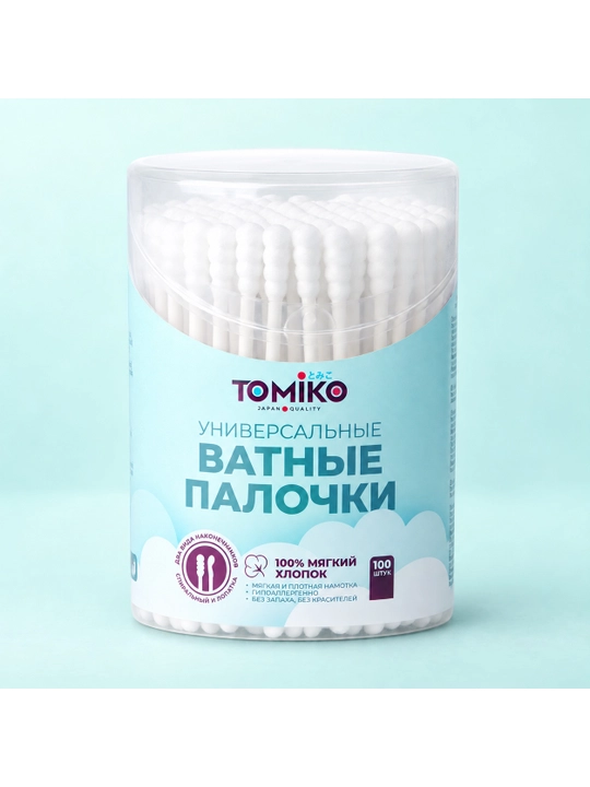 Tomiko kurakcha-spiral shaklidagi paxtali tayoqchalar, 100 dona
