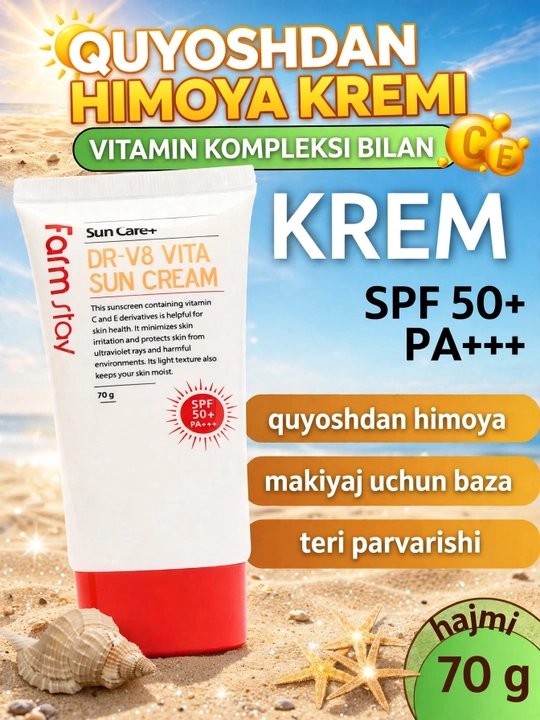 Farm Stay DR-V8 Vita Sun Cream SPF 50+ - 
