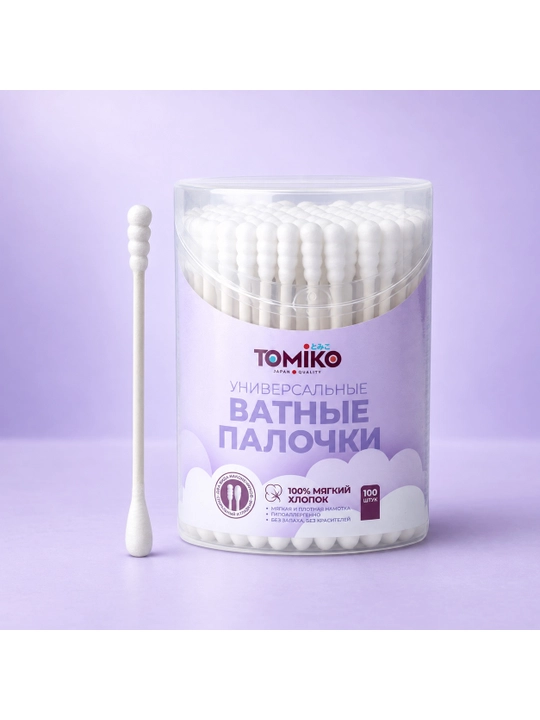Tomiko universal paxtali tayoqchalar, 100 dona - 