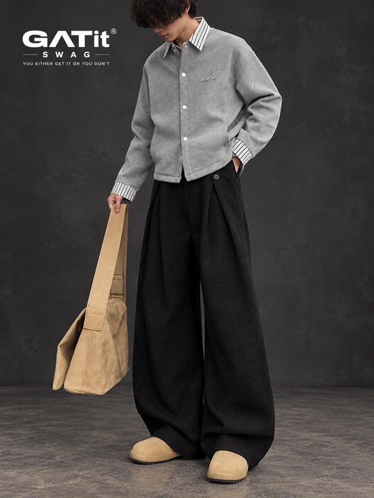 Erkaklar uchun kuzgi palazzo shim, Y2K Oversize uslubidagi Wide Leg keng shim