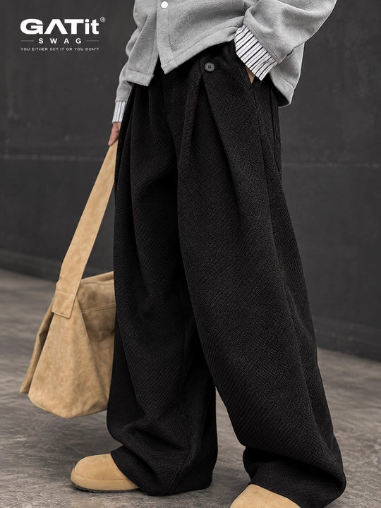 Erkaklar uchun kuzgi palazzo shim, Y2K Oversize uslubidagi Wide Leg keng shim
