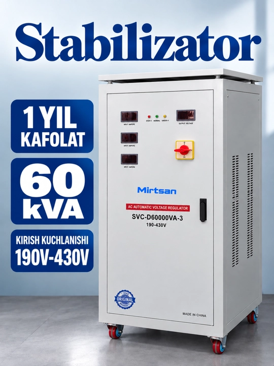 Mirtsan Uch Fazali Kuchlanish Stabilizatori 190–430 V   Nusxalash