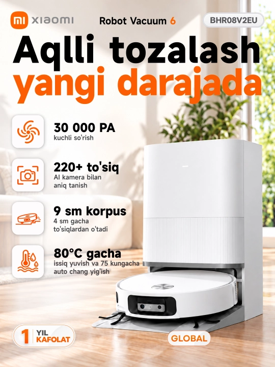 Робот-пылесос Xiaomi Robot Vacuum 6, 6 Pro, 6 Max - 