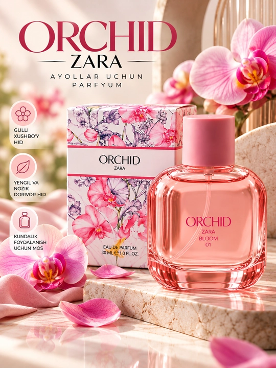 Женская парфюмерная вода ORCHID ZARA Bloom 01, 90 мл - 