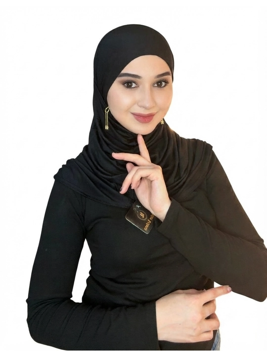 Elya tayyor hidjab, orqasi rezinkali.Materiali kaliforniya