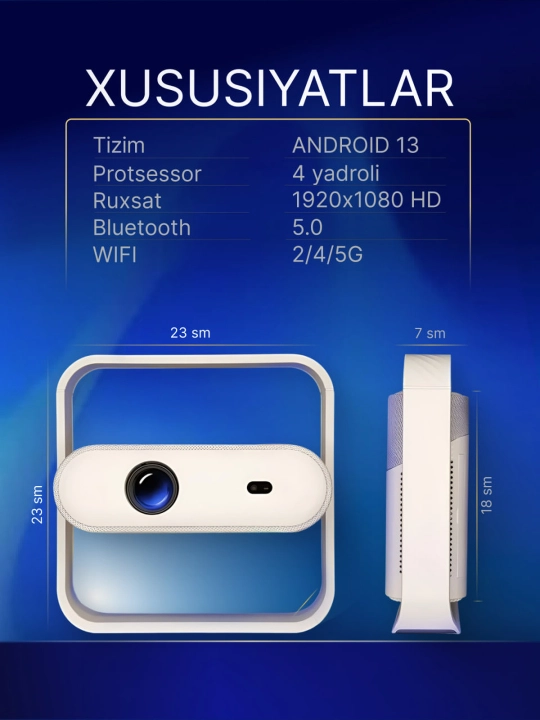 Домашний проектор Smart TV, Full HD, Android, Wi-Fi, поддержка 4K, NSL03 Full HD и 4K