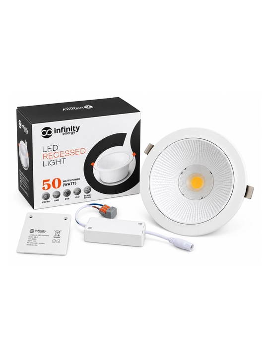 O‘rnatma shift chirog‘i Infinity Energy MB-8 COB LED Downlight, 50 W, 5500 K, 120°