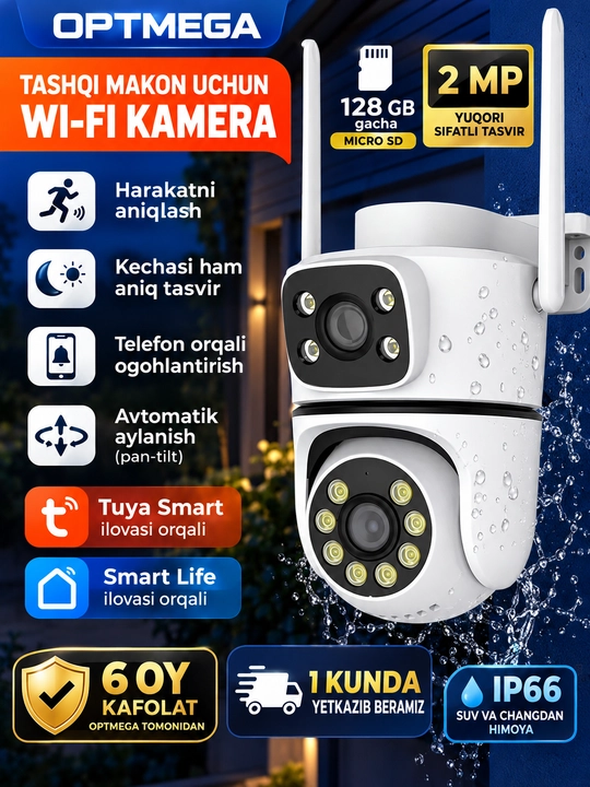 Kamera video kuzatuv quyosh panelli (sim kartali) 4G FULL HD sd kard - 