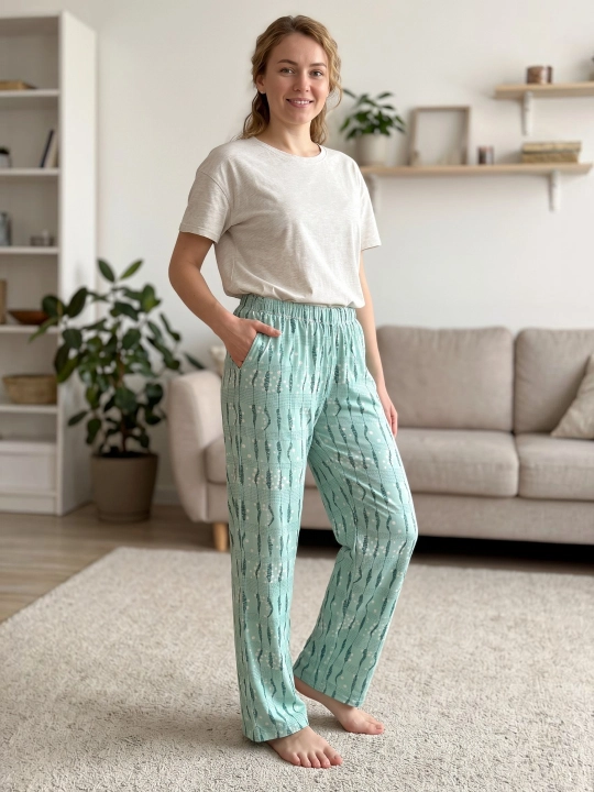 Uy kiymi, yengil havo otkazadi, ishton shalvar, triko, pijama, tungi kiyim, uyga kiyishga - 