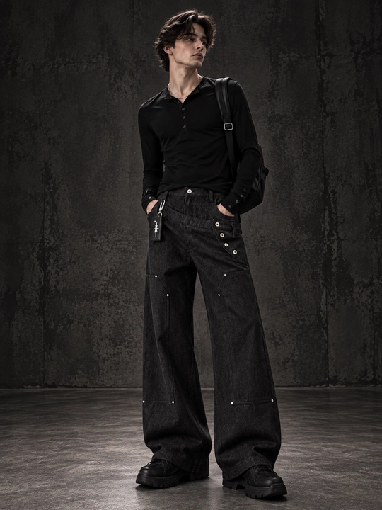 Jeansy jenskie i mujskie baggy oversize Y2K