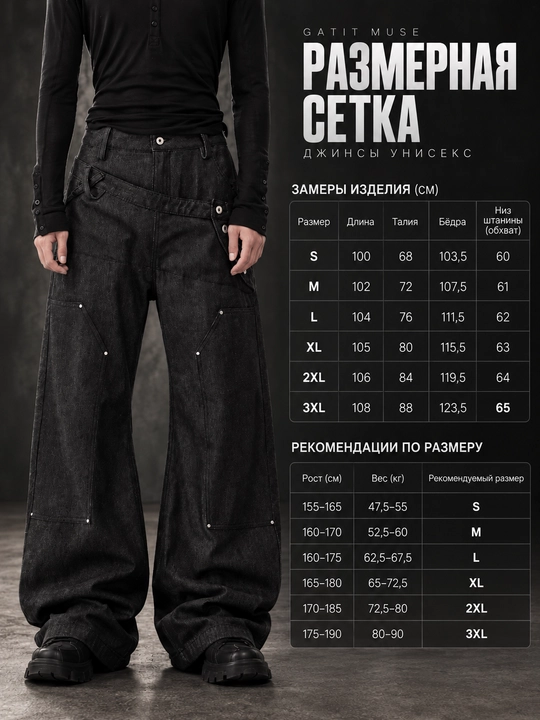 Jeansy jenskie i mujskie baggy oversize Y2K