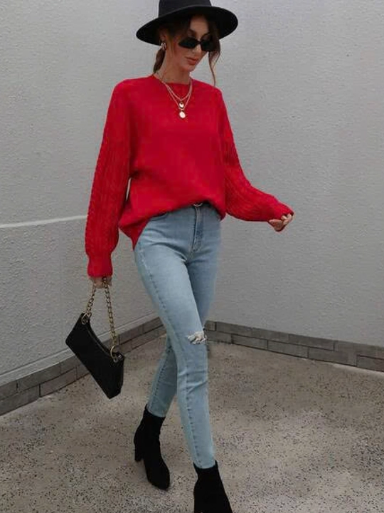 Hajmli yengli oversize sviter