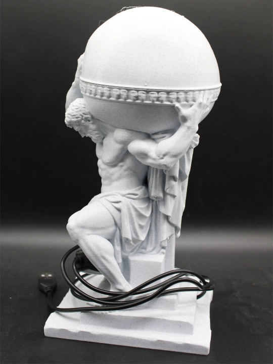 "Atlant" 3D-tungi chiroq va statuetka / Mramor uslubidagi lampichka, sovg'a