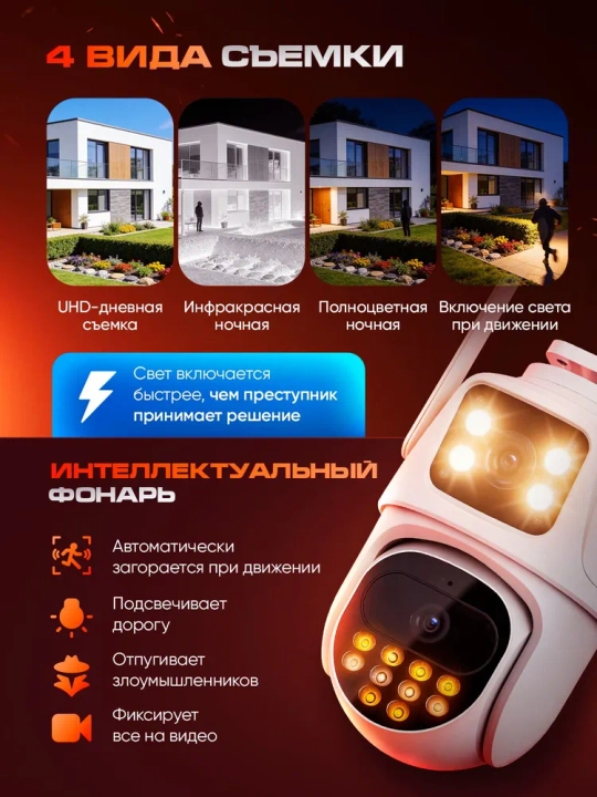 4G Full HD-видеокамера наблюдения на солнечной батарее (с SIM-картой)
