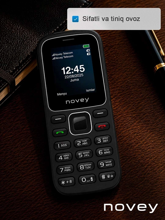 Novey M180c mobil telefon, knopkali telefon, kamerasiz, fonar, 2 SIM, 4 rang