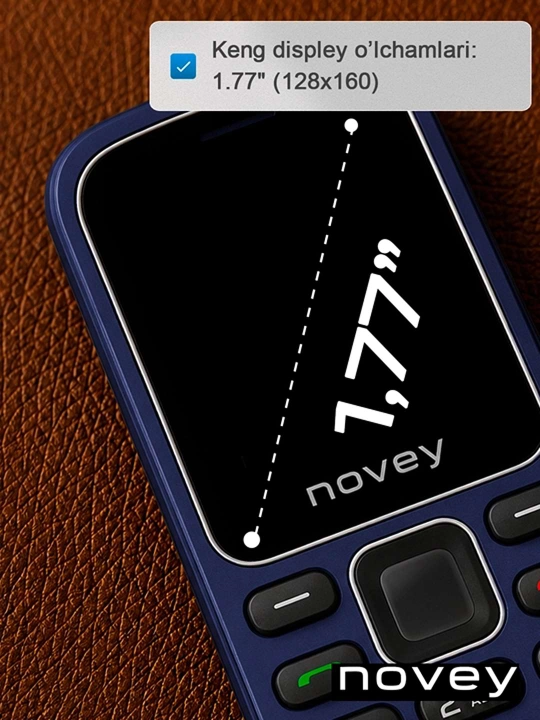 Novey M180c mobil telefon, knopkali telefon, kamerasiz, fonar, 2 SIM, 4 rang