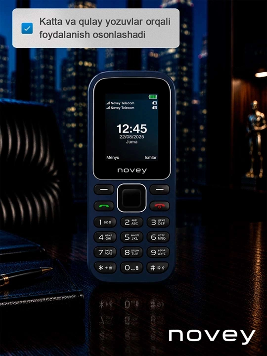 Novey M180c mobil telefon, knopkali telefon, kamerasiz, fonar, 2 SIM, 4 rang