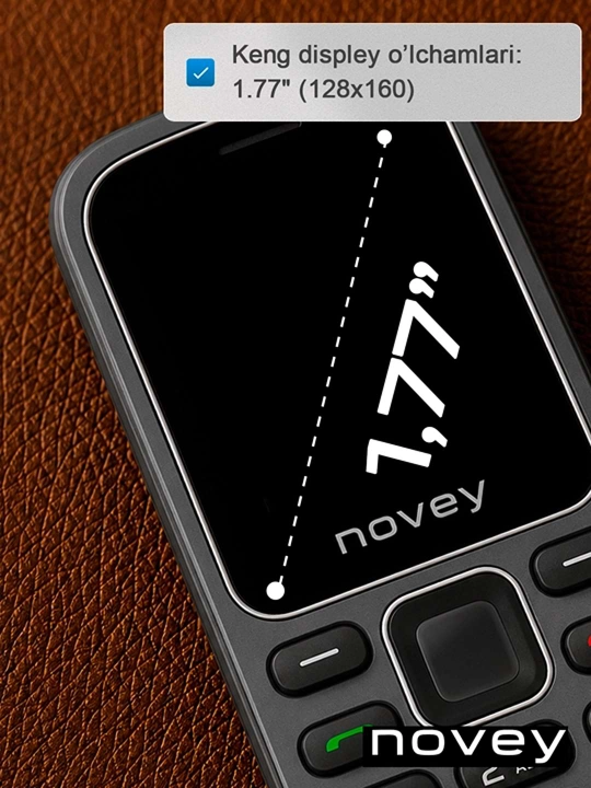 Novey M180c mobil telefon, knopkali telefon, kamerasiz, fonar, 2 SIM, 4 rang